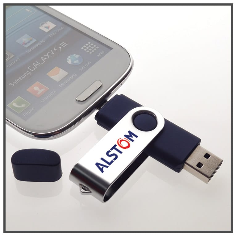 Clé OTG personnalisable Twister  Clés USB publicitaires OTG On The Go