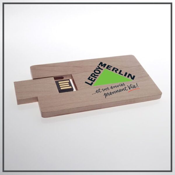 clé usb publicitaire en bois carte de crédit