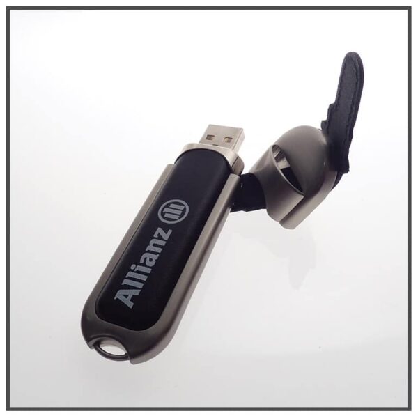 clef usb promotionnelle en cuir noir