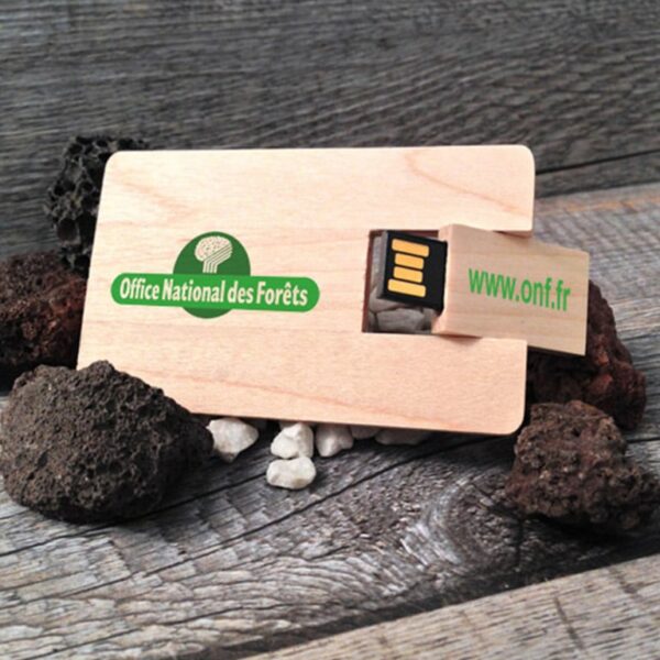 carte clé USB en bois