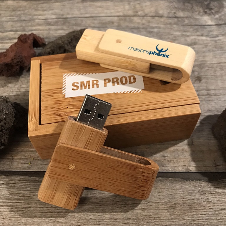 Clé USB en bois de bambou, Guitare Folk – Nature & Zen