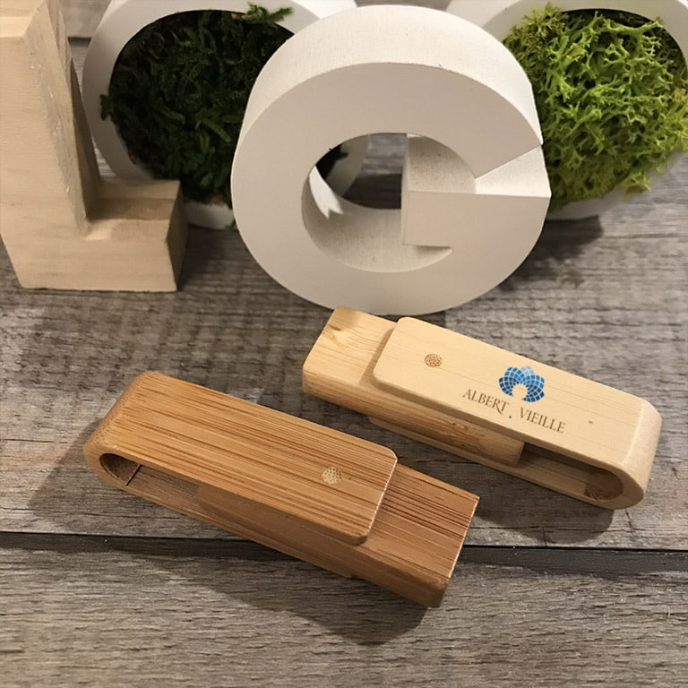 Clé USB en bois de bambou, Guitare Folk – Nature & Zen