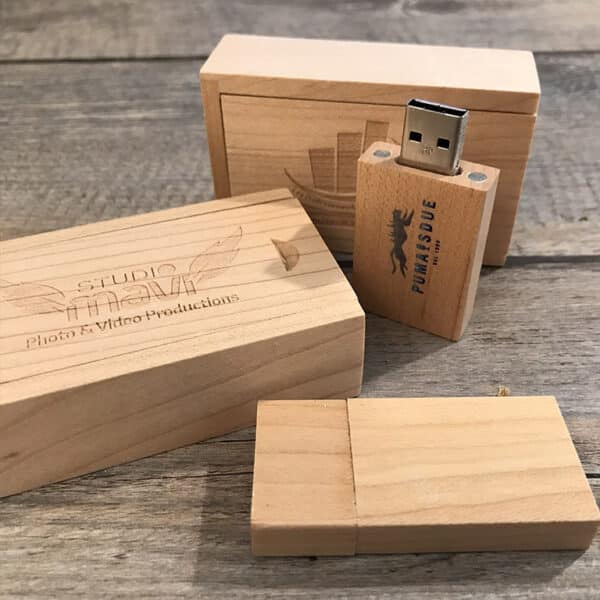 boite bois clés USB bois
