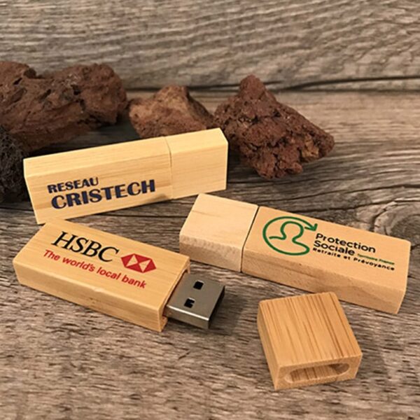 clés usb personnalisables bois naturel