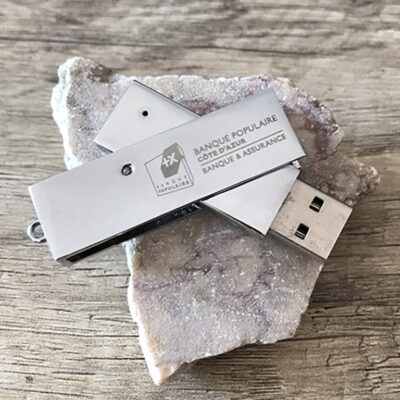 Clé USB rotative publicitaire en métal