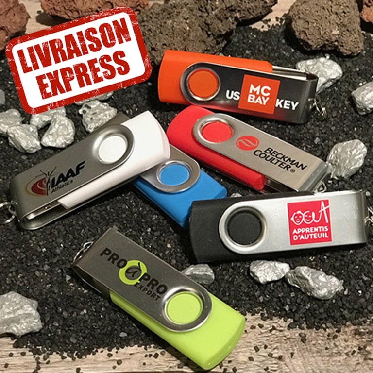 Clés USB Personnalisables 16 Go - Lot De 25, Blanc | Impression Logo/texte, Publicité, Cadeau D'entreprise