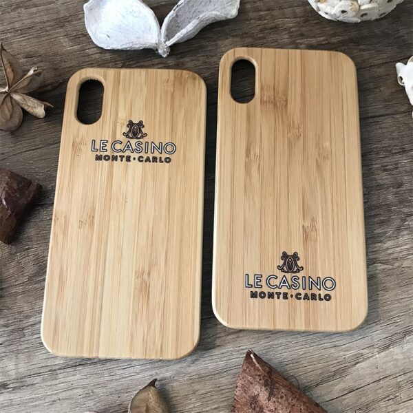 coques publicitaires personnalisées en bois