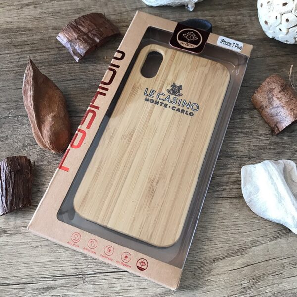 coques personnalisées publicitaires en bois