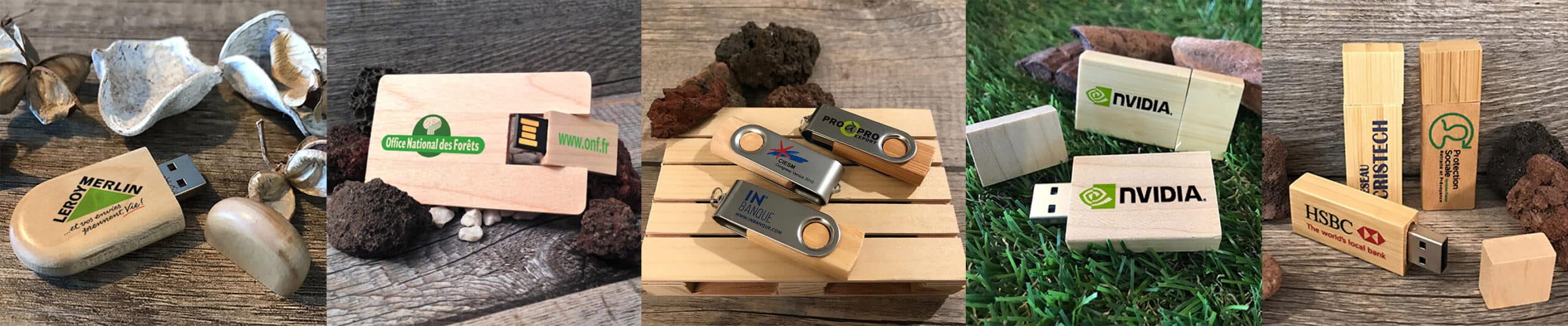 Clés USB publicitaires en bois