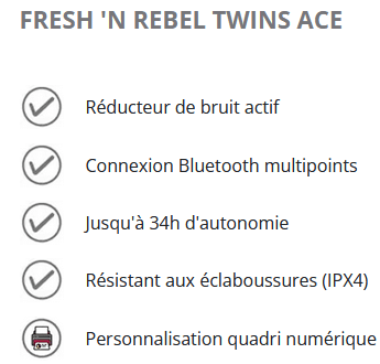 Écouteurs à personnaliser Fresh 'n Rebel Twins Ace